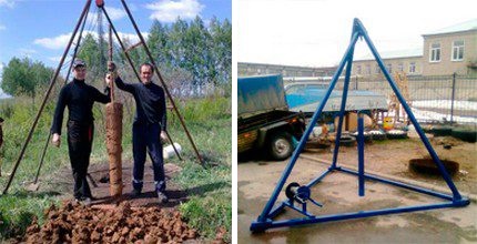 Варианти на изпълнение на сондажна кула във вид на тринога