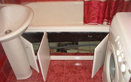 Anordnung der Rohre unter der Badewanne