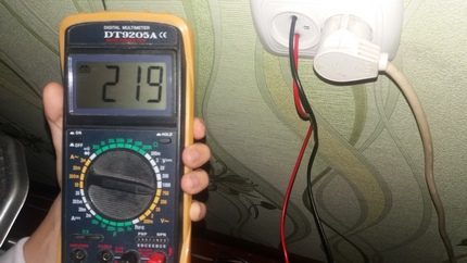 Резултат от измерването в контакта