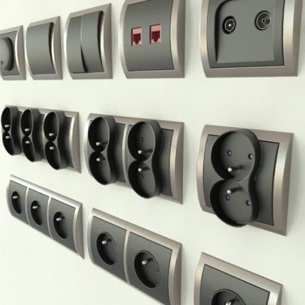 Moderne Steckdosen und Schalter