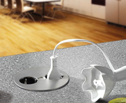 Twist-Steckdose, in die Arbeitsplatte eingebaut