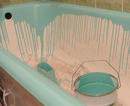 Farbige Gießbadewanne