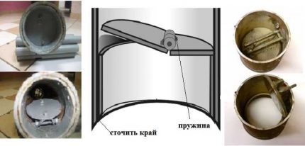 Клапан с листче за желонка