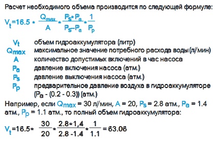 Как да намерим обема на хидроакумулатора за водоснабдяване Как да изчислим обема на разширителния съд за водоснабдяване