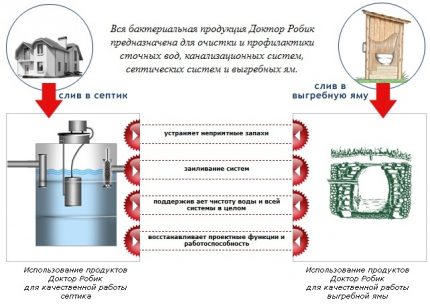 Област на приложение на продуктите на марката Доктор Робик