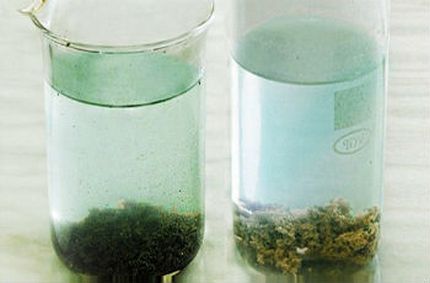 Tvorba sedimentu pôsobením koagulantu na čistenie vody Ťažšie vločky s primesami