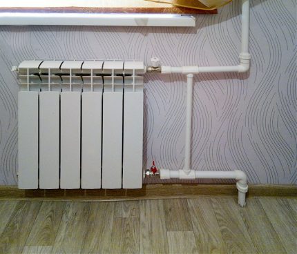 Байпас на радиатор с вертикално разпределение