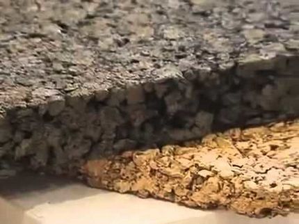 Коркова изолация за изграждане на водни подове с топла вода Матове от коркови влакна