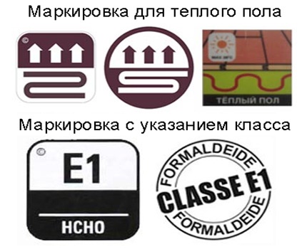 Примери за маркировка на ламинат