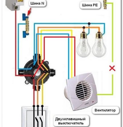 Schéma zapojenia ventilátora s časovačom
