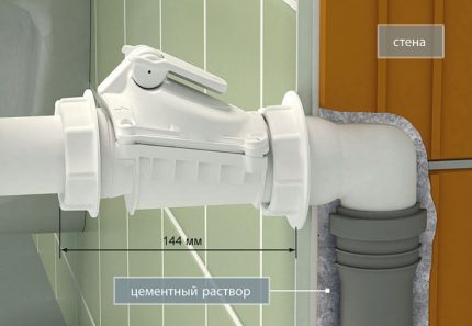 Свързване на възвратен вентил с помощта на коляно