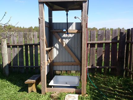 Sommerdusche im Garten