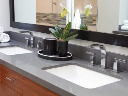 Инсталиране на мивка-плот в баня Инсталиране на мивка-плот