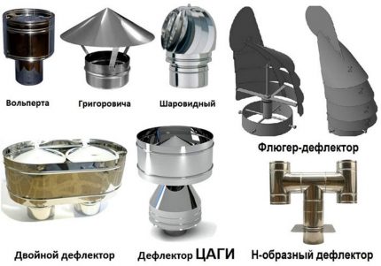 Tipuri de deflectoare pentru dotarea ventilației Tipuri de deflectoare