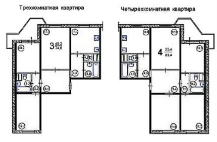 Схеми на разположение на санитарните възли в големи апартаменти