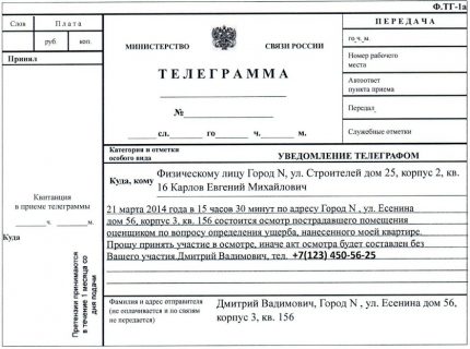 Телеграма-уведомление