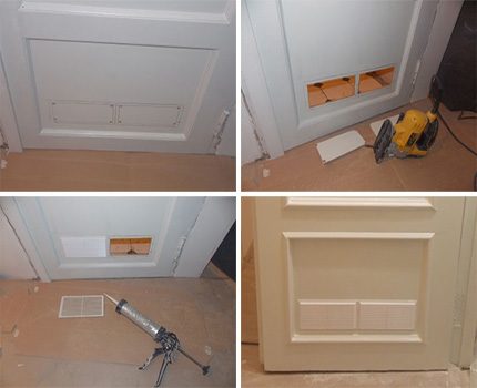 Modernizarea ventilației naturale în apartament Procesul de fabricare a unei găuri de ventilație în ușă