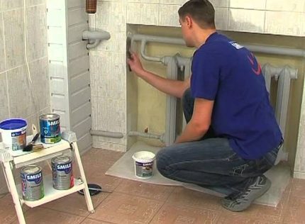 Боядисване на тръби и радиатор
