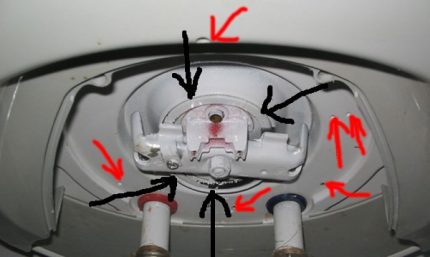 Leckage des Warmwasserspeichertanks