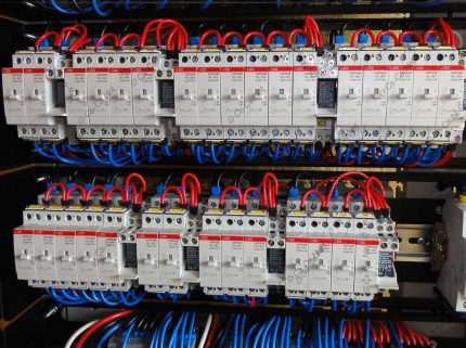 Автоматични прекъсвачи в шкафа за управление на вентилацията
