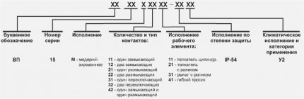 Класификация на крайните превключватели по предназначение