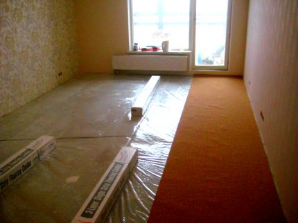 Unterlage für Linoleum