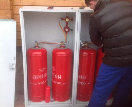 Installation der Propanflaschen