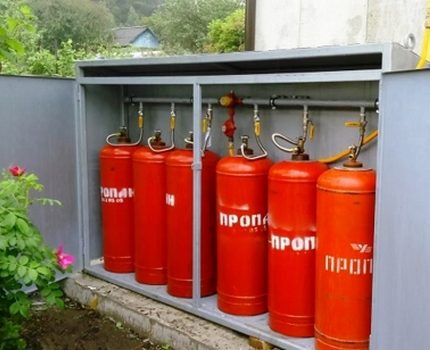 Propanflaschen für die Heizung