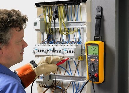 Kontrolle des Isolationswiderstands mit einem Megohmmeter in der Produktion