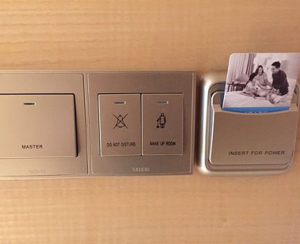 Kartenleser im Hotelzimmer