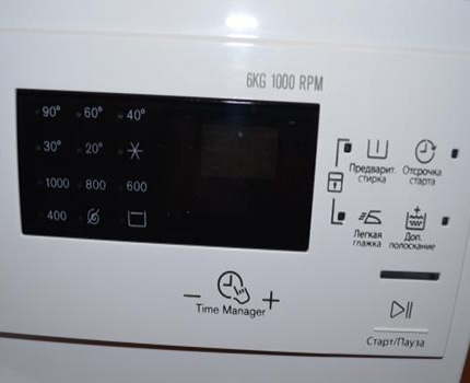 Допълнителни функции на пералните машини Electrolux Функция Мениджър на времето