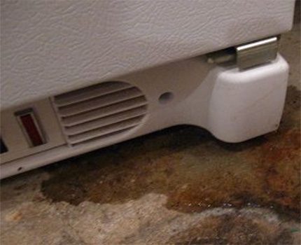 Wasser unter dem Kühlschrank