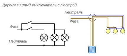 Свързване на двуключов превключвател