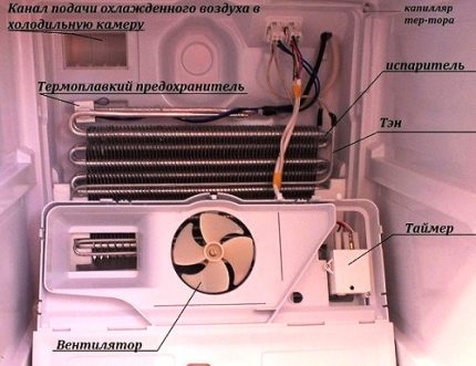 Вътрешно устройство на хладилната камера
