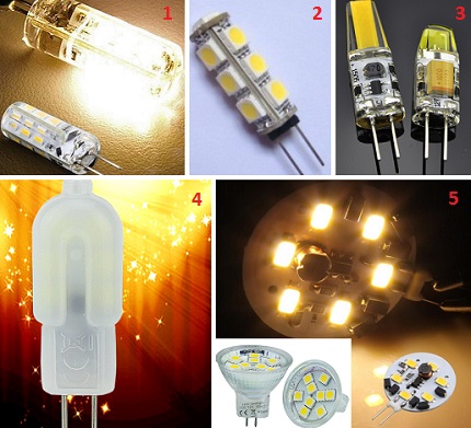 Formen der G4-Lampen
