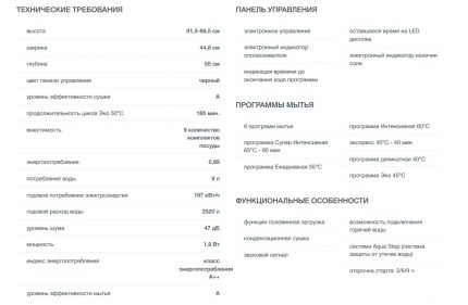 Характеристики Hansa476
