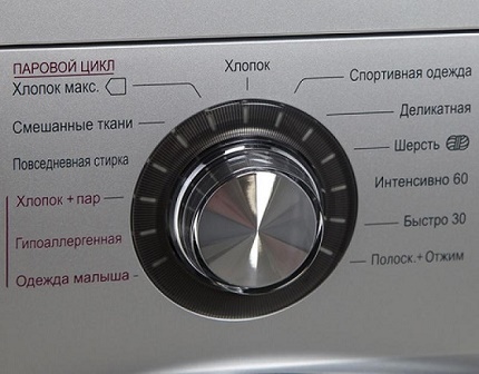 Програми за работа на парна перална машина Панел за управление на парна пералня