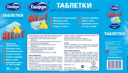Състав на таблетките