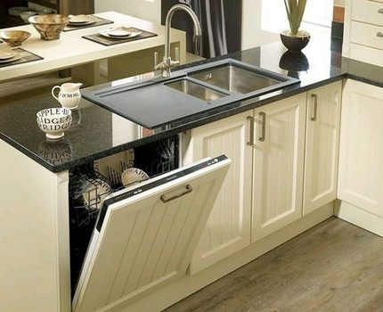 Umývačka riadu zabudovaná v kuchynskej linke