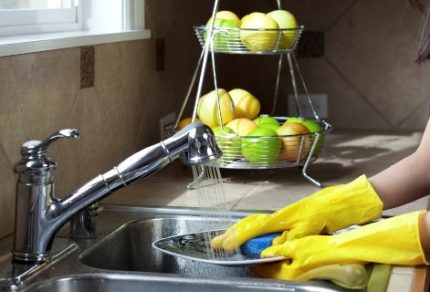 Отстраняване на остатъци от храна от чинии