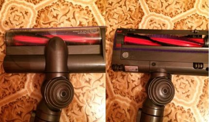 Основна четка за Dyson v6 Изглед отгоре и отдолу на четката