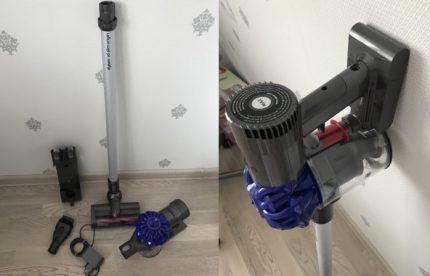 Стенно закрепване на докинг станцията Паркинг на прахосмукачка Dyson v6