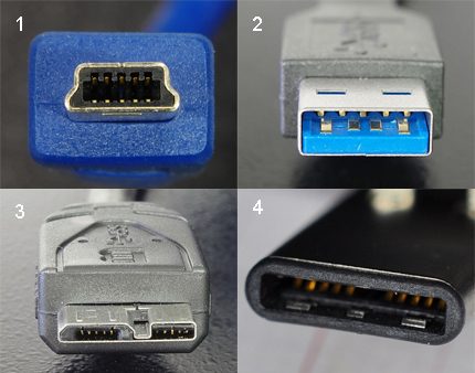 Различни типове USB конектори Съединители USB 3.x