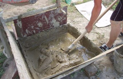 Anmischen der Betonmischung