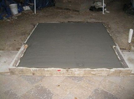 Nivellierung des Fundaments für den Ofen