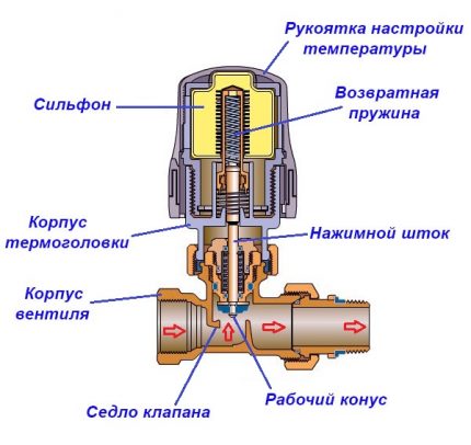 Konstruktion des Thermostatkopfes