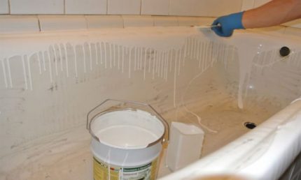 Restaurierung der Badewanne mit Acryl