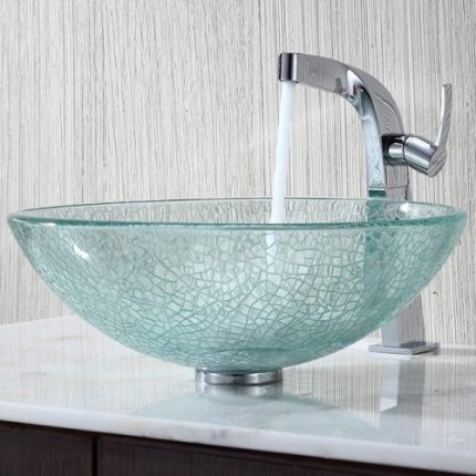 Glas-Mini-Waschbecken für die Toilette