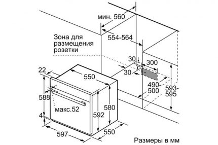 Монтажен чертеж на газова фурна