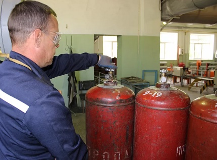 Изследване на състоянието на газовата бутилка